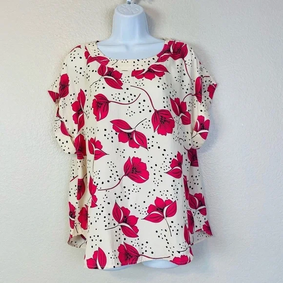 CAbi Pink Floral Boxy Top Size M - Picture 2 of 8